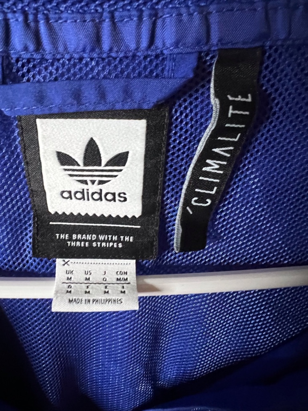 adidas Blue Climalite Lightweight Jacket with Trefoil Logo